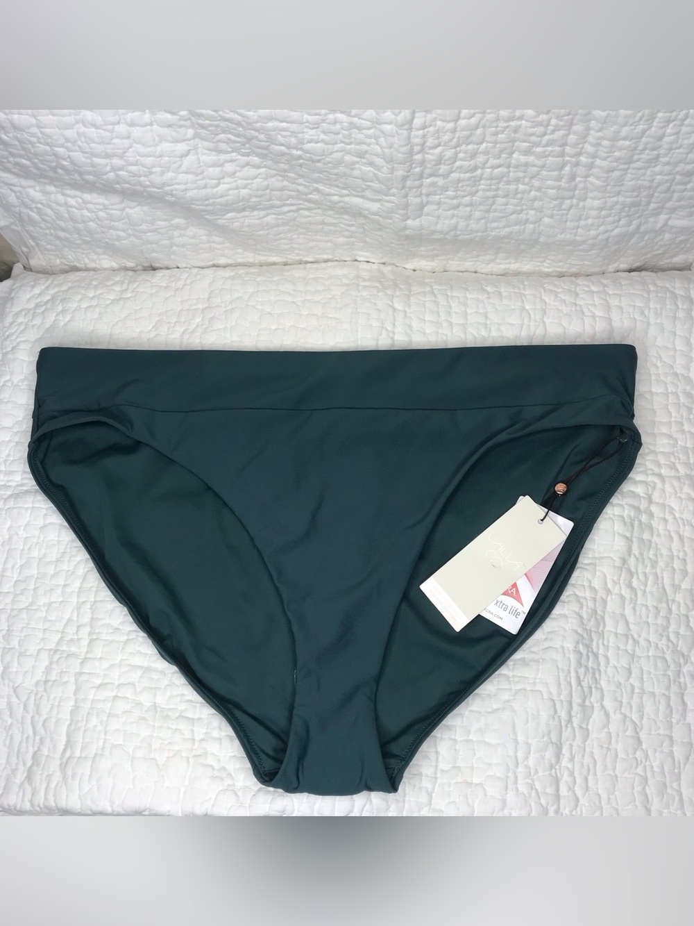 CALIA by Carrie Underwood Dark Teal High-Waist Bikini Bottom Size XXL